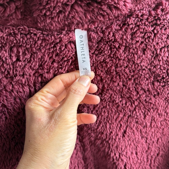 Athleta reversible sherpa fleece jacket xs in brick red - Picture 7 of 9